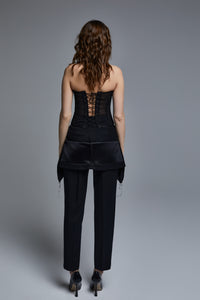 Haute couture corset & falling trousers with embroidery