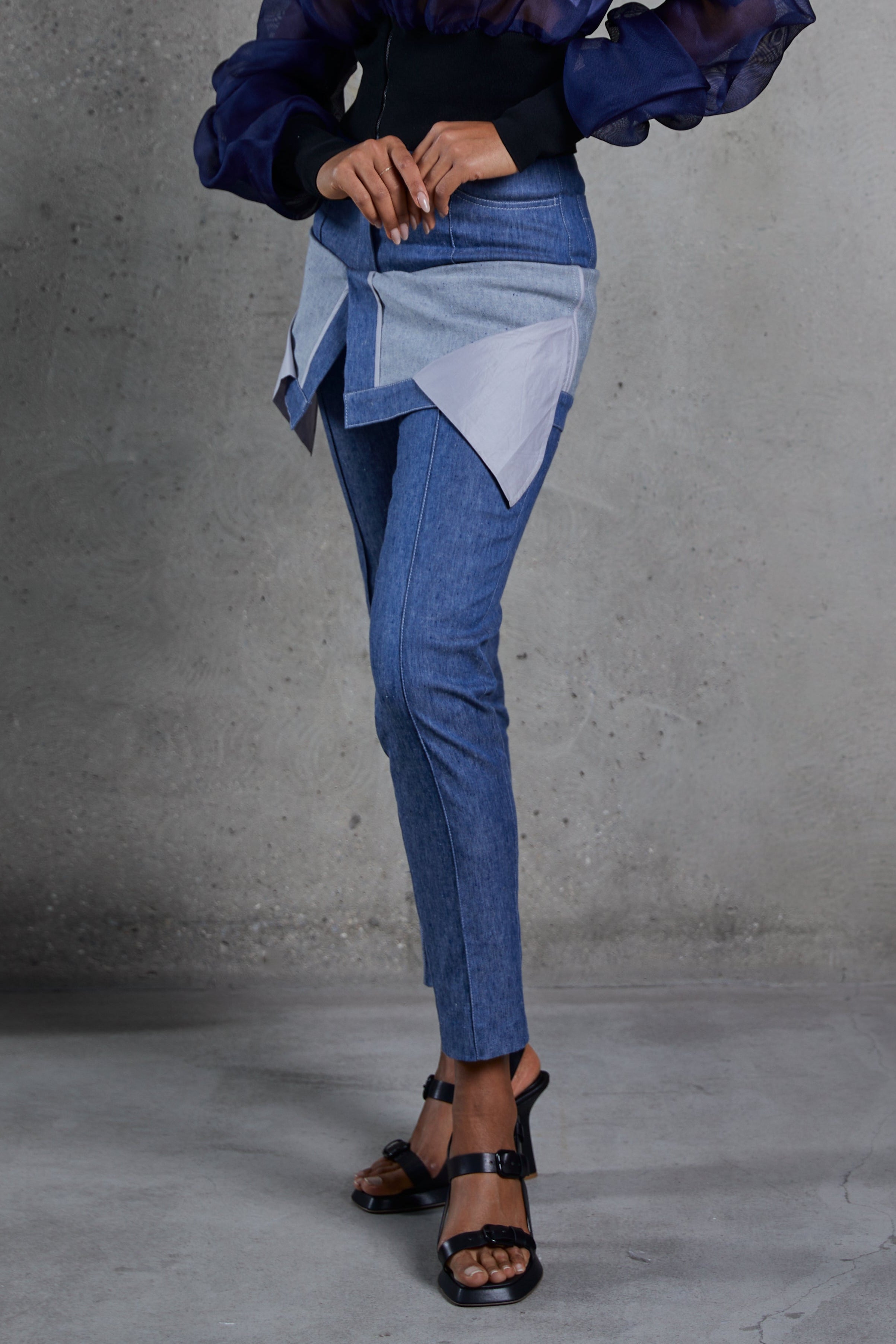 TROUSERS WITH DROPPED MINISKIRT EFFECT