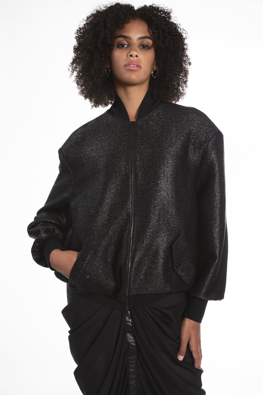 OVERSIZE RAFFIA BOMBER