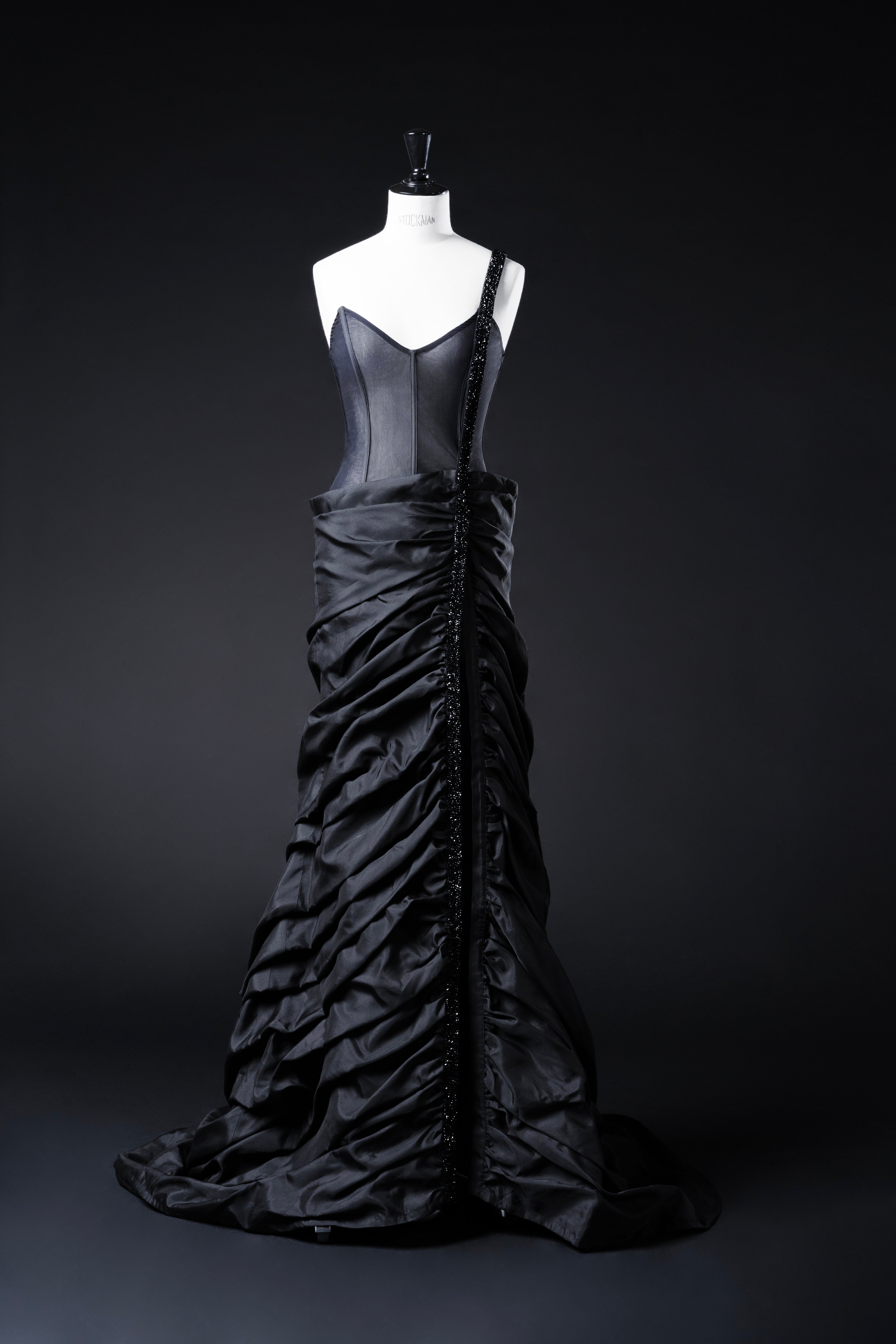 VON LEHNDORFF SILK FALLING DRESS WITH EMBROIDERY