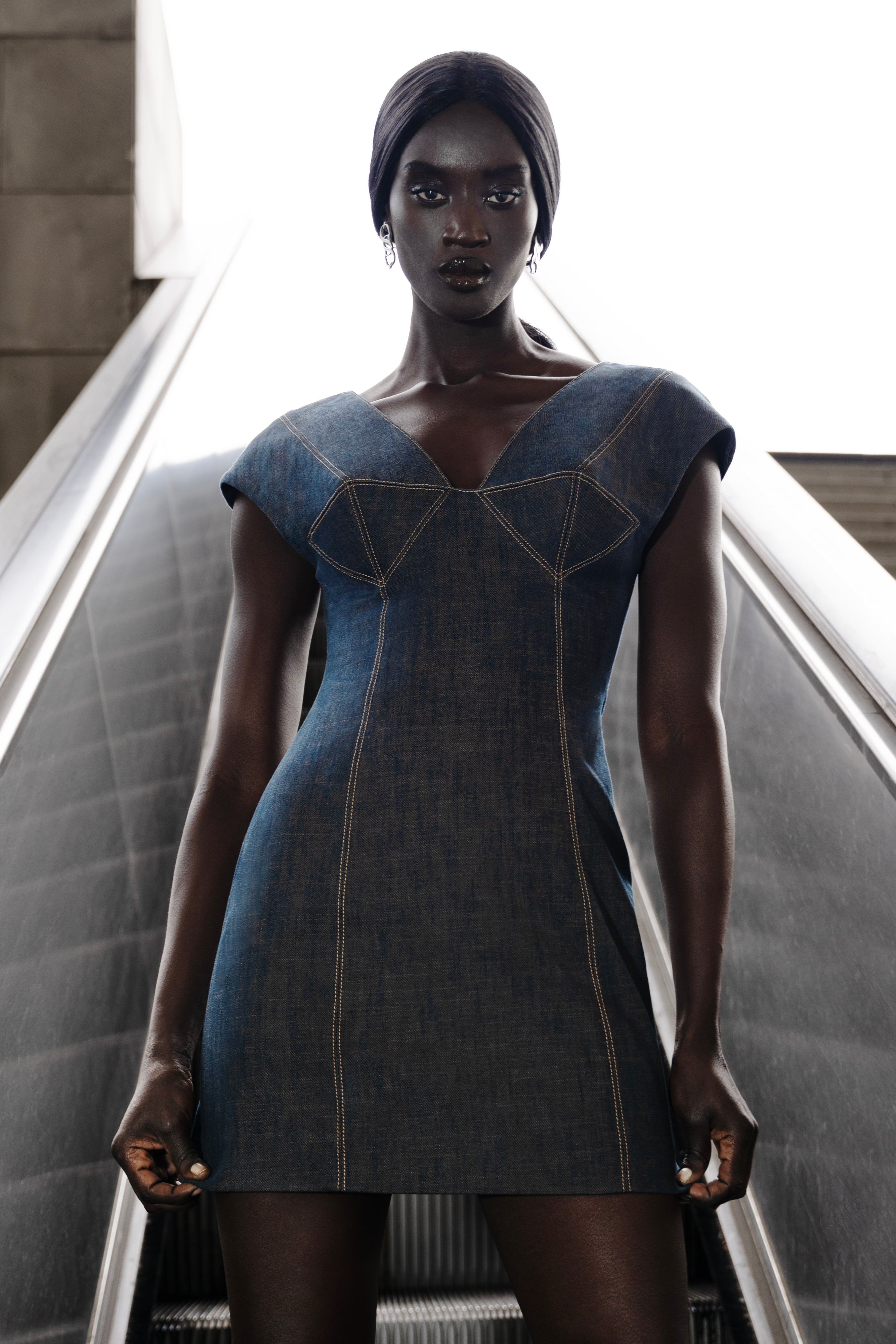 SCULPTED DENIM DRESS