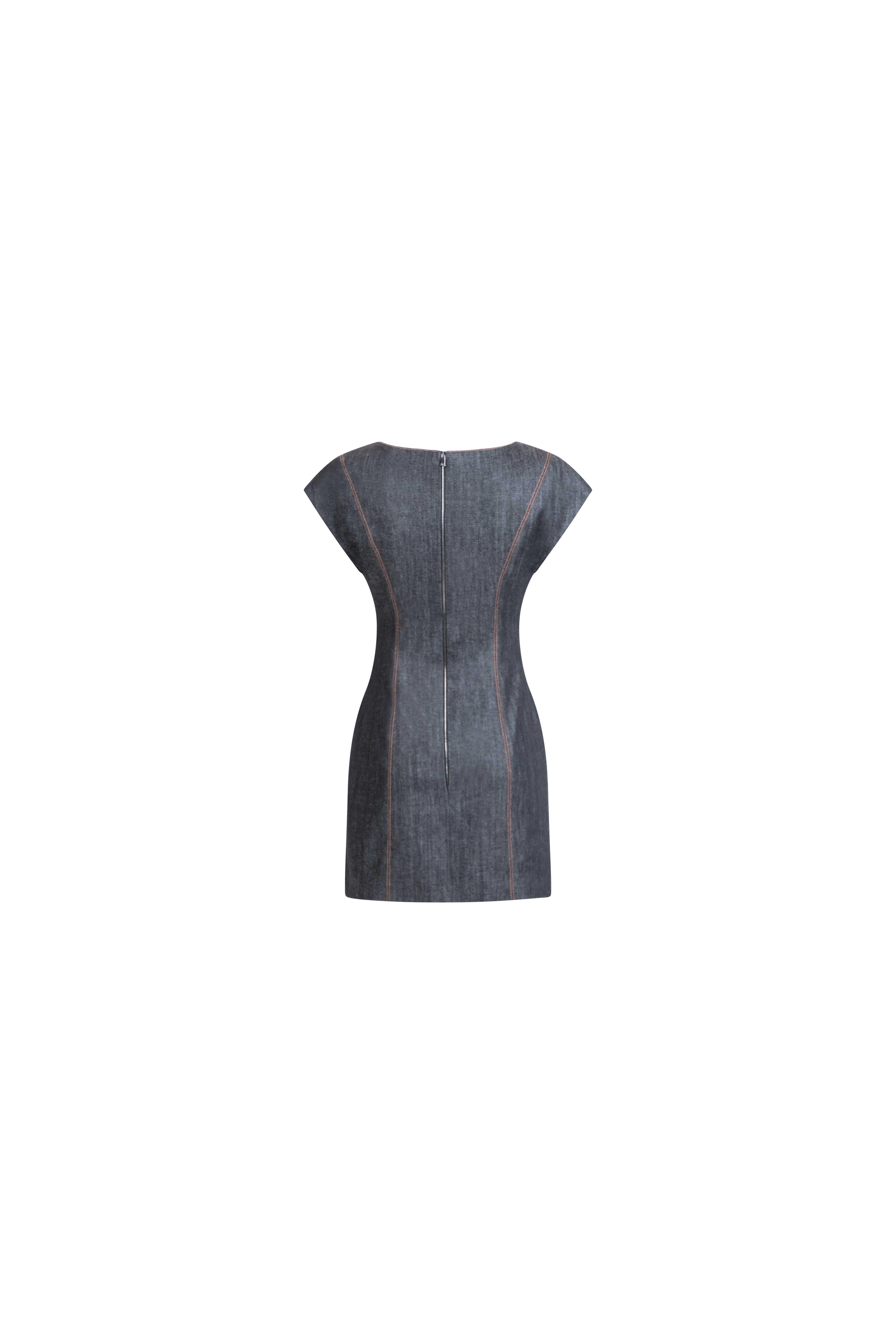 SCULPTED DENIM DRESS
