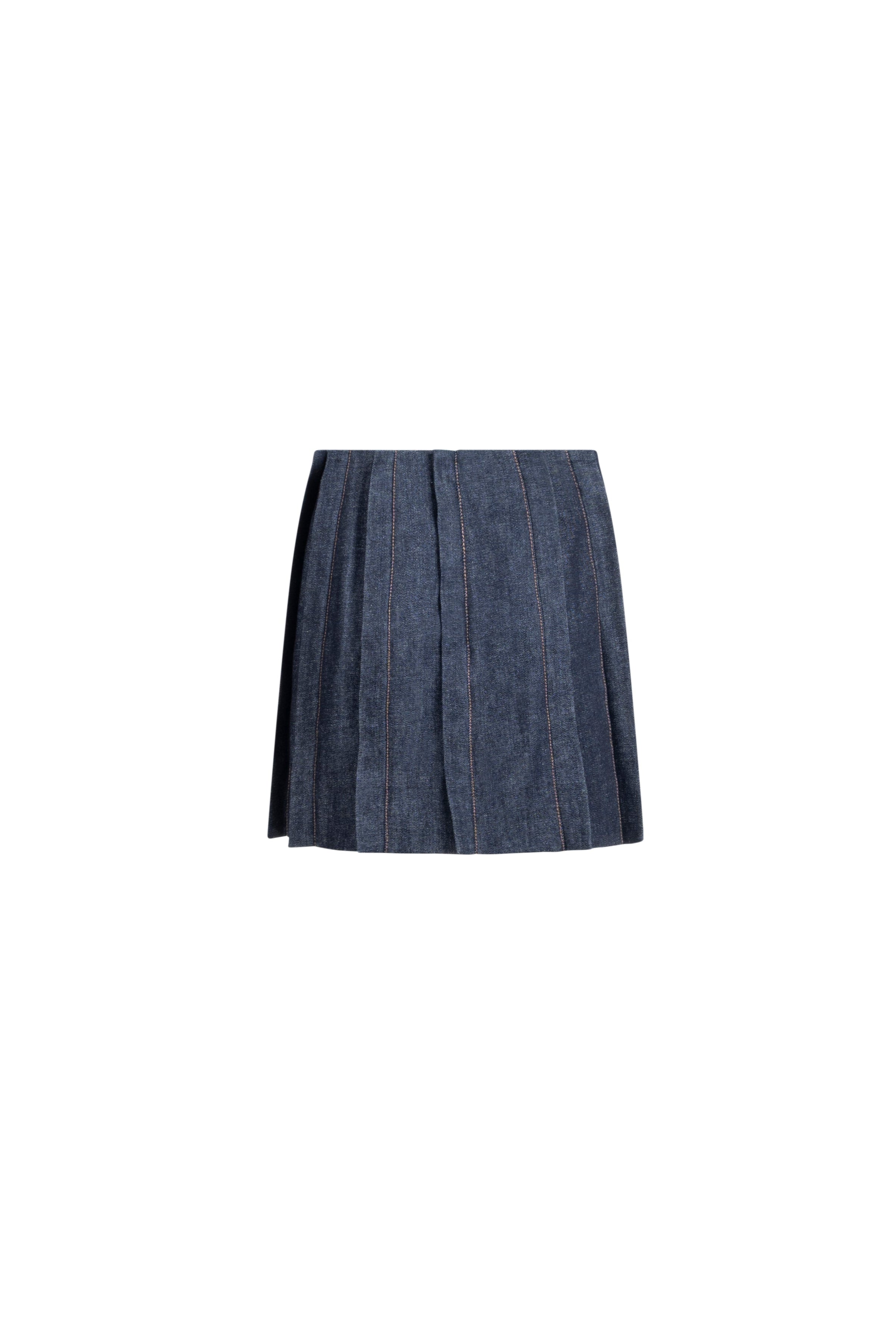 SAGIO Mini Denim Placket Skirt, front view, FW 25/26