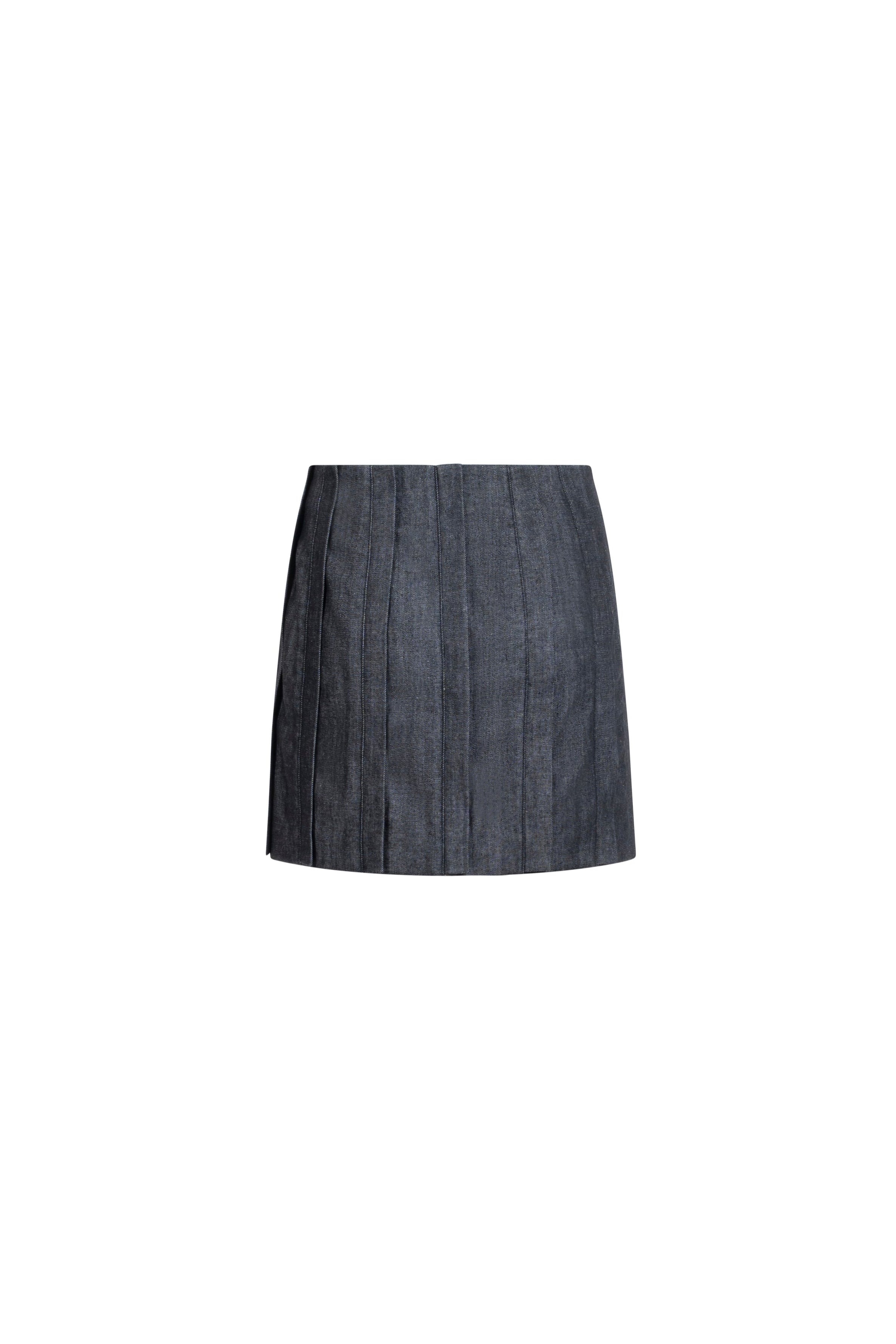 Mini Denim Placket Skirt, dark denim variant, front, FW 25/26 SAGIO