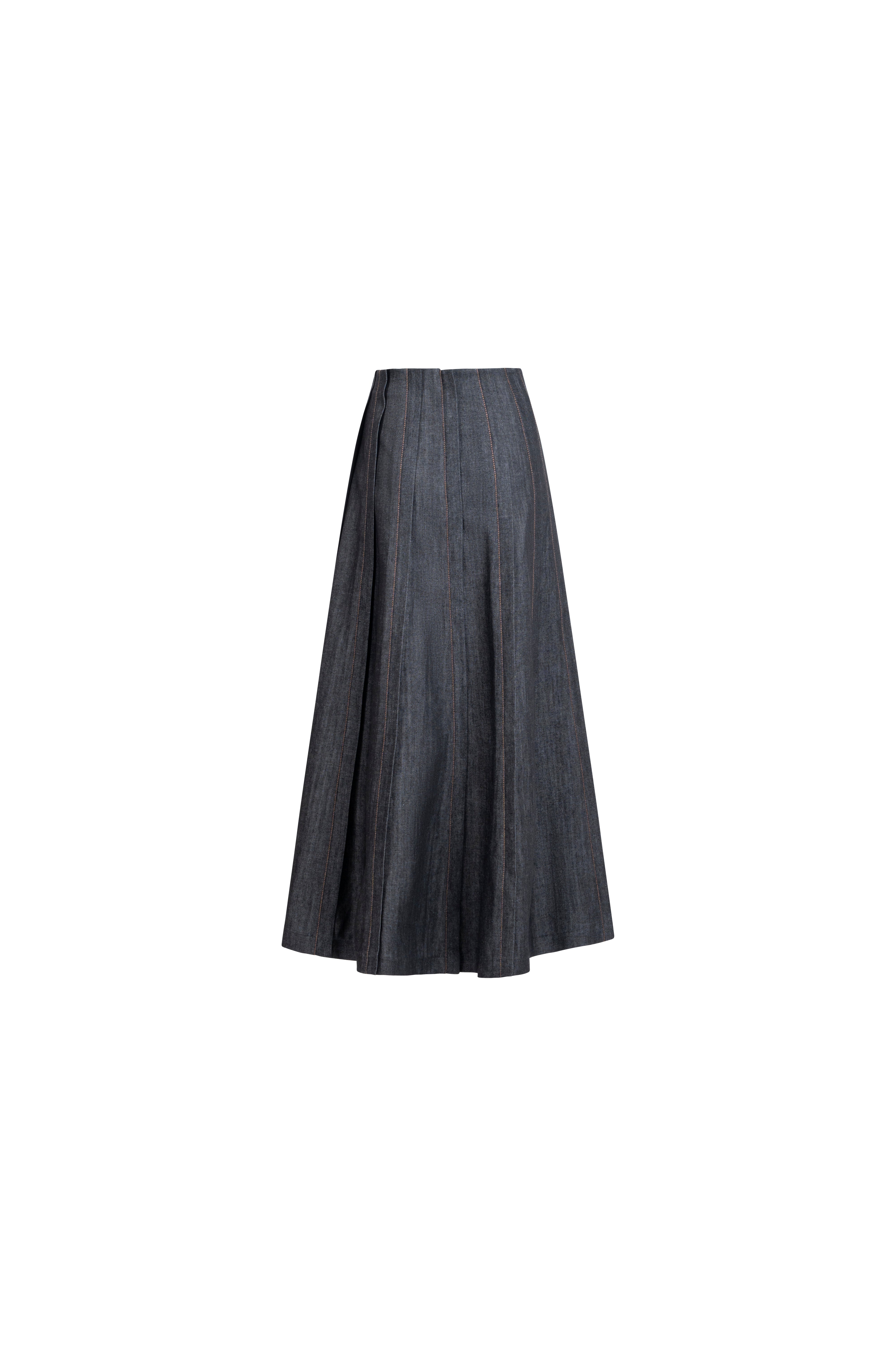 PLACKET DENIM SKIRT