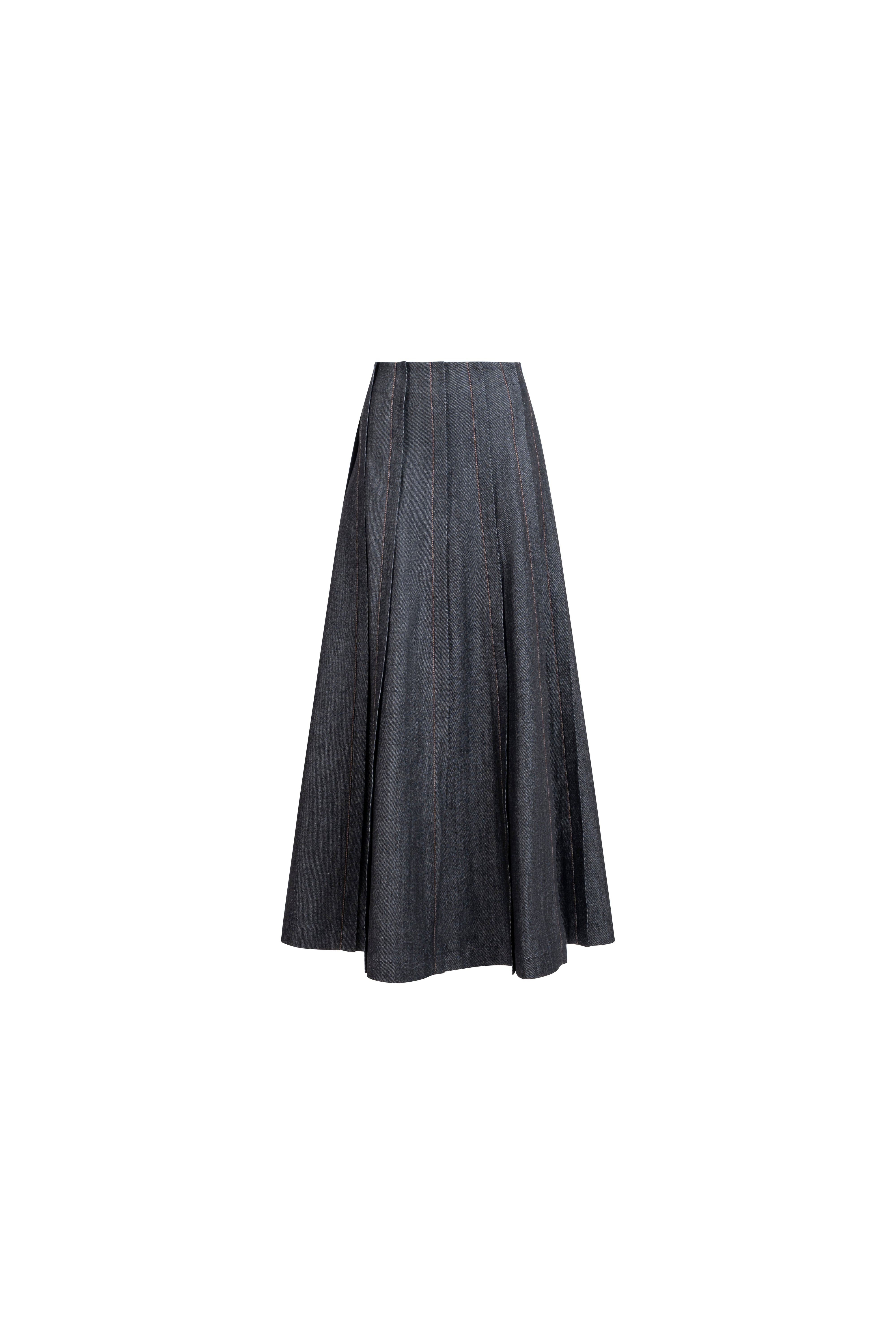PLACKET DENIM SKIRT