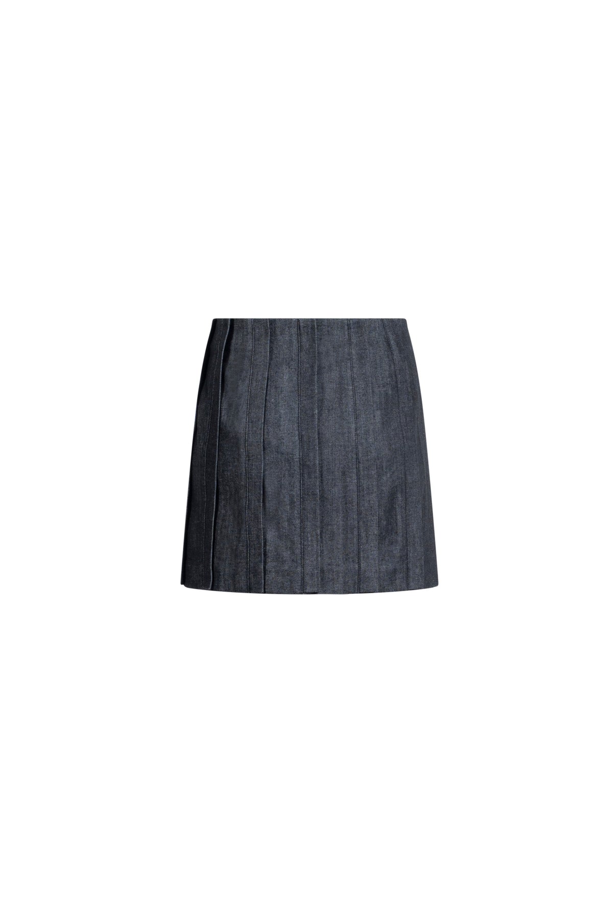 Mini Denim Placket Skirt, dark denim, three-quarter, FW 25/26 Sagio