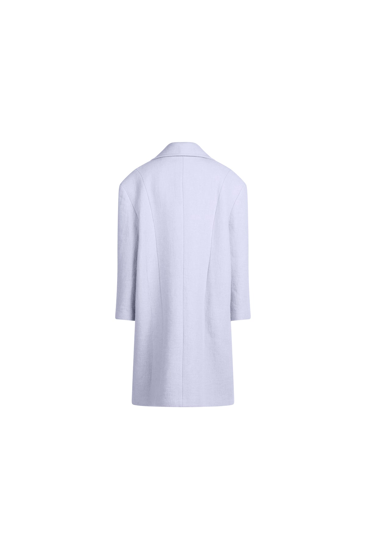 Falling Shoulder Coat in wool with fluid drape and architectural lines