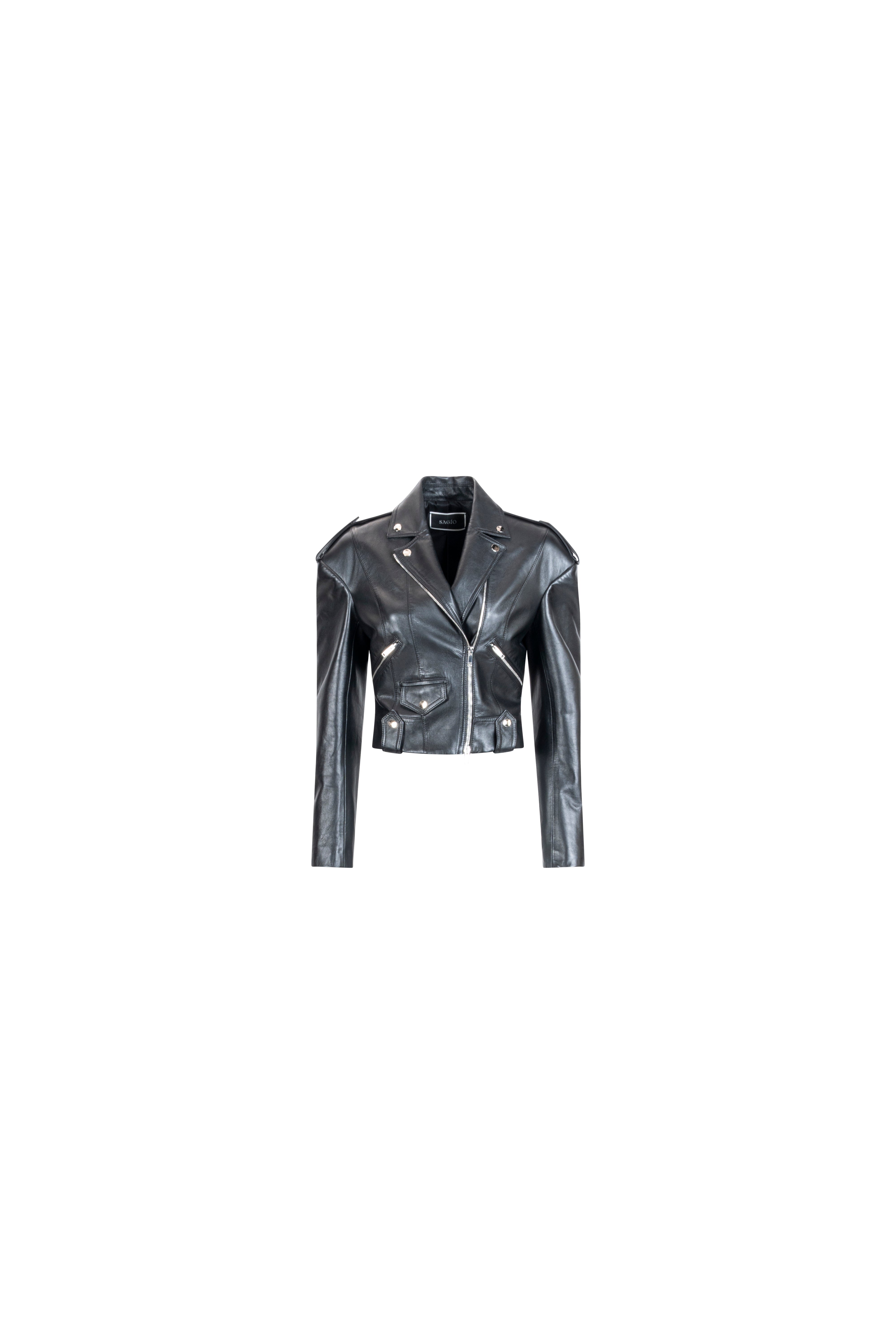 FALLING SHOULDERS LEATHER JACKET