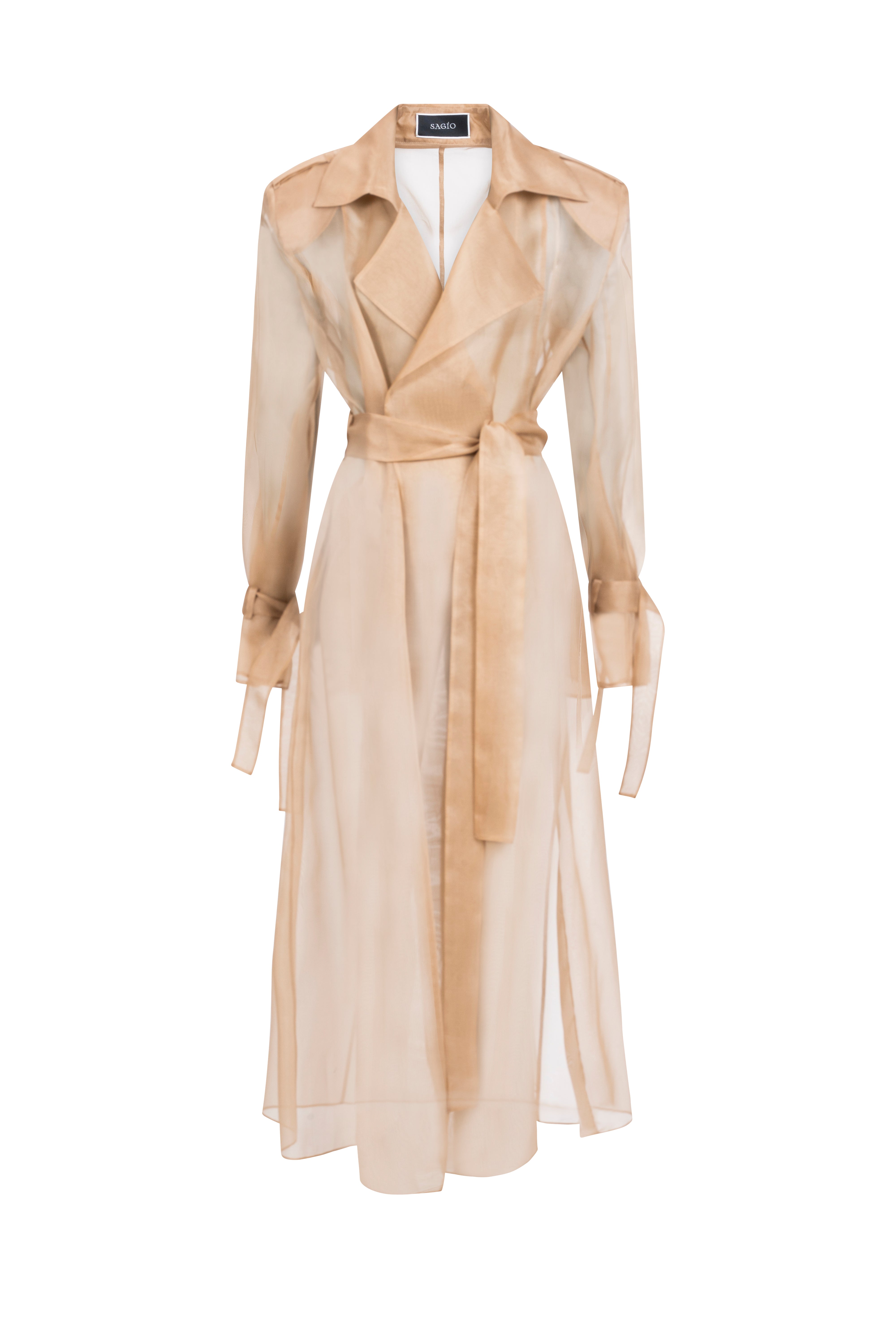 TRANSPARENT ORGANZA SLITS TRENCH