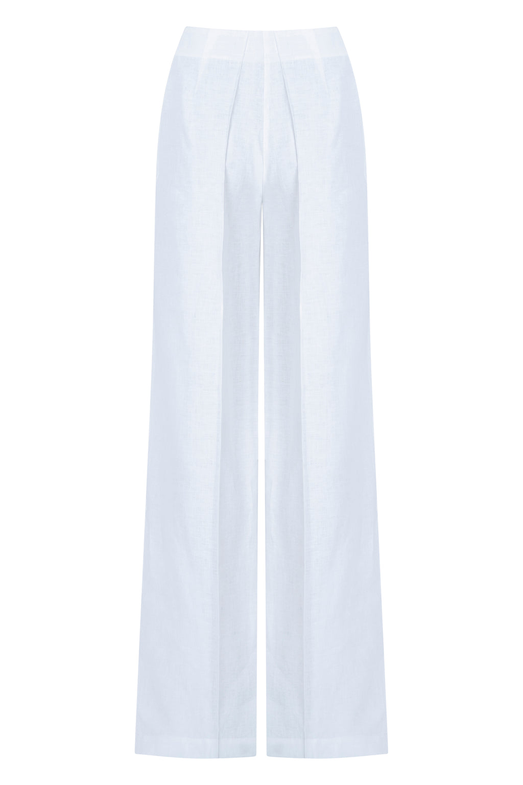 Light blue linen-silk trousers product front view