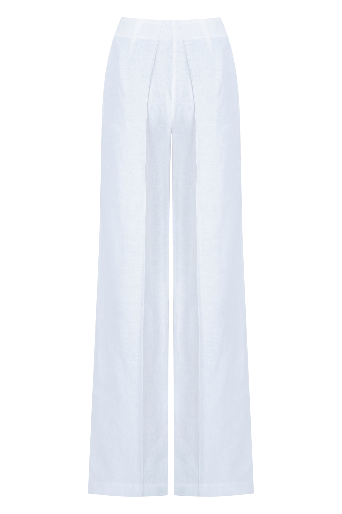Light blue linen-silk trousers product front view