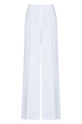 Light blue linen-silk trousers product back view