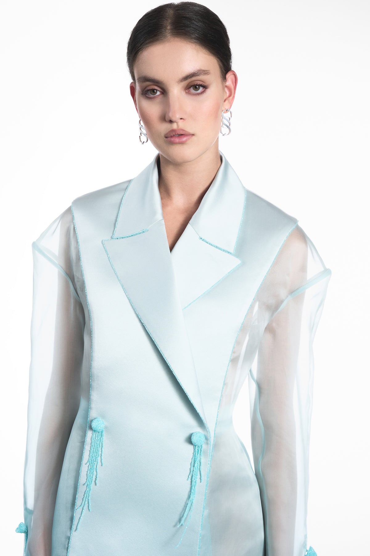 DOUBLE-BREASTED ORGANZA JACKET