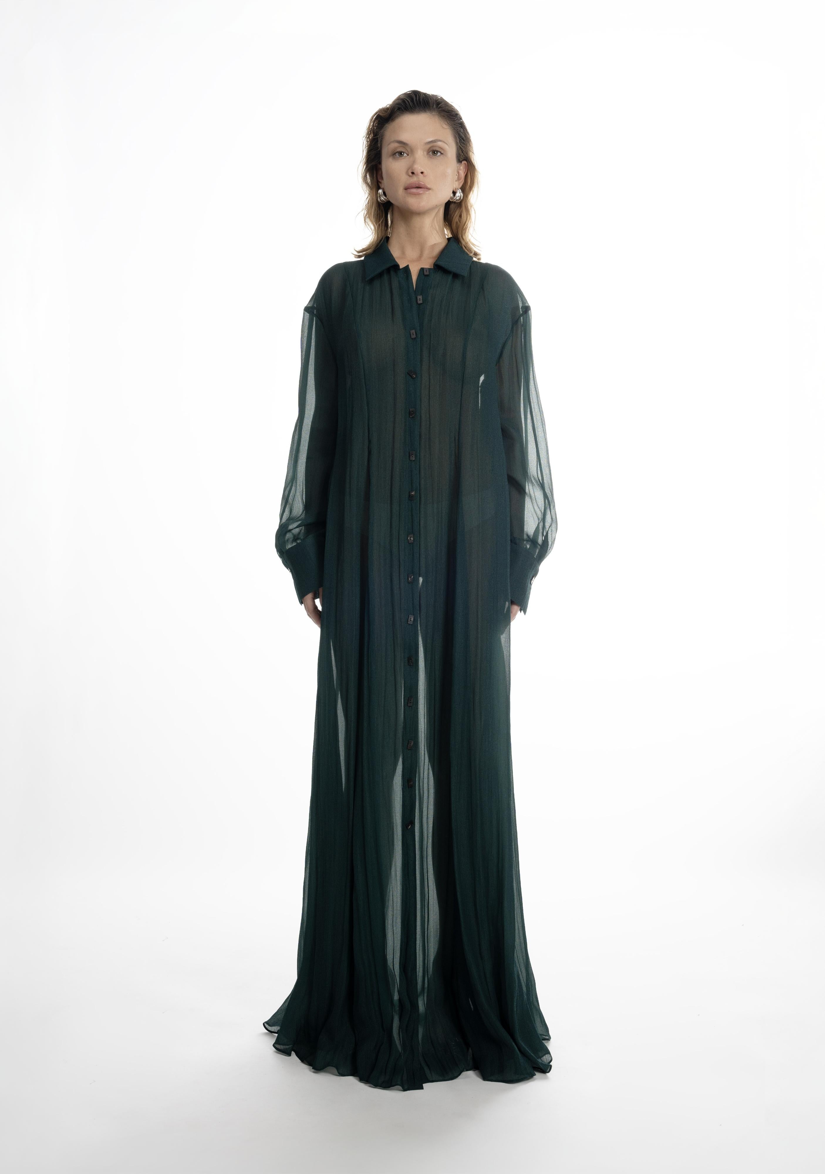SILK LONG SHIRT DRESS