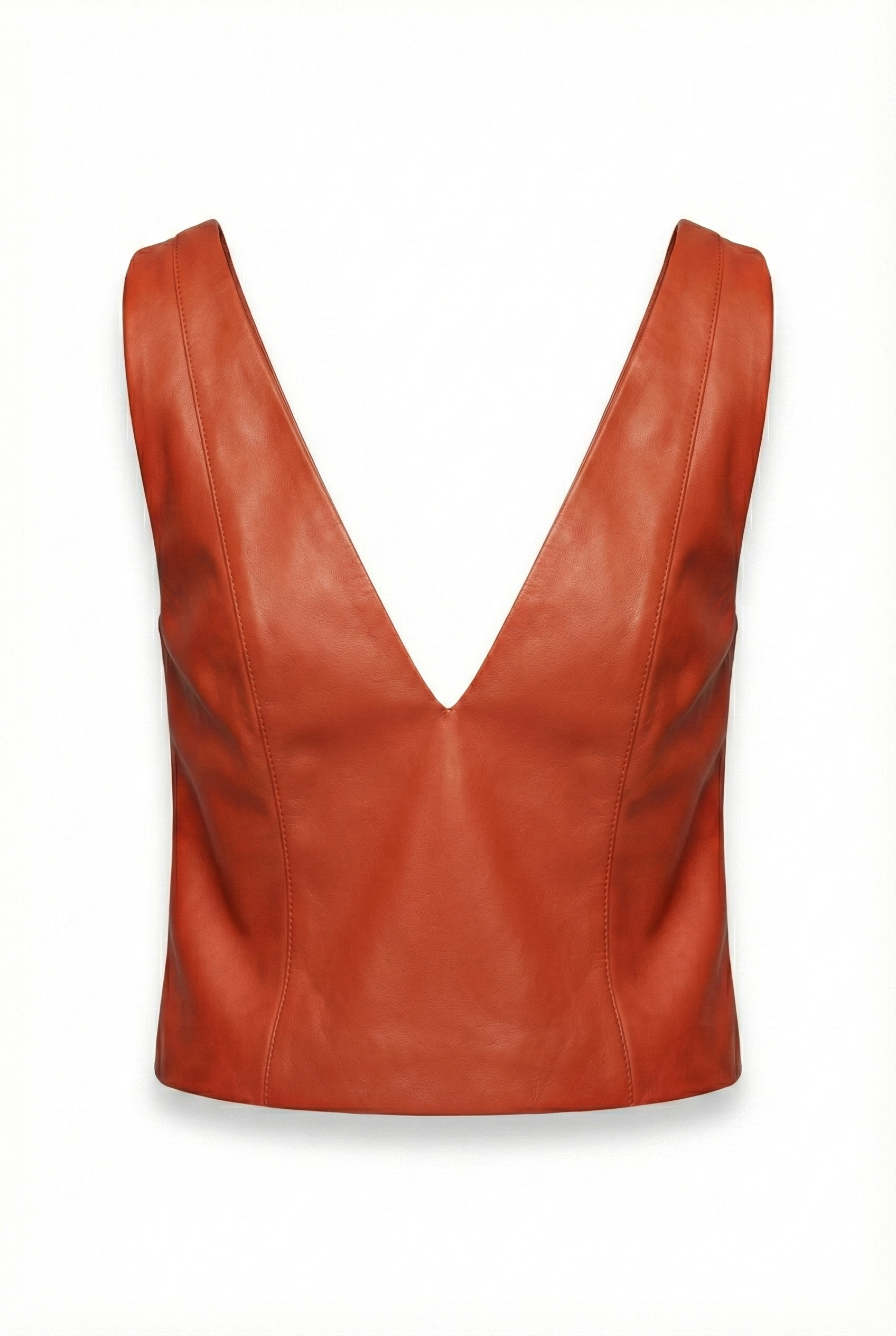 GINGER RED LEATHER TOP