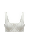 Classic Silk Bustier Top in white with sculpted cups and wide straps by Sagio
