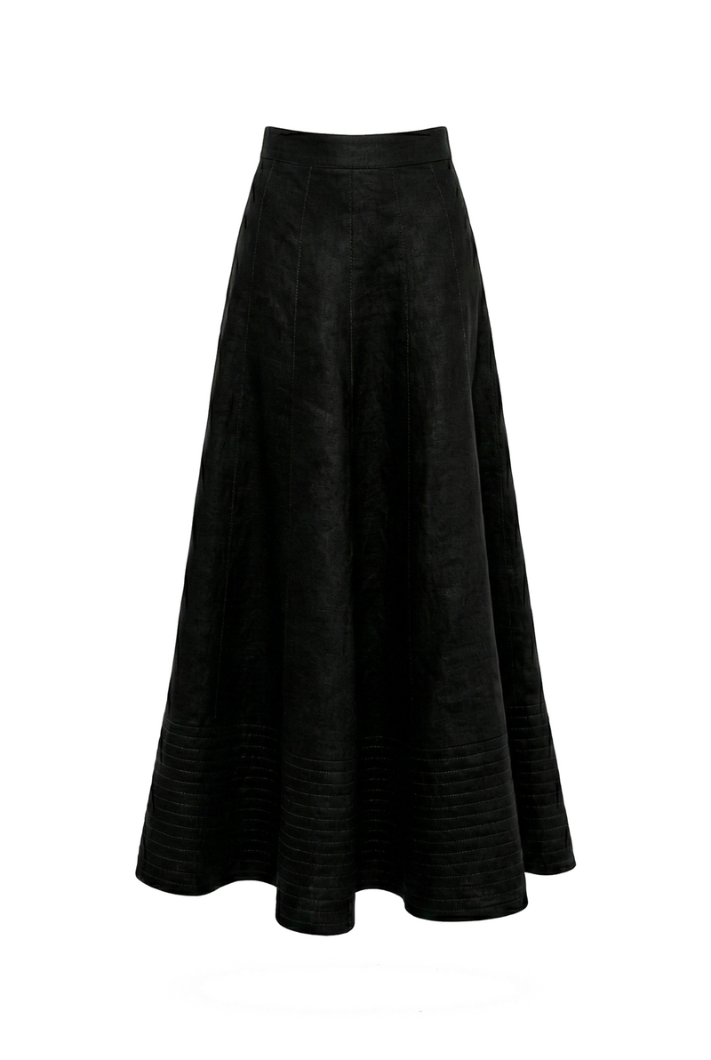 QUILTED LINO SKIRT