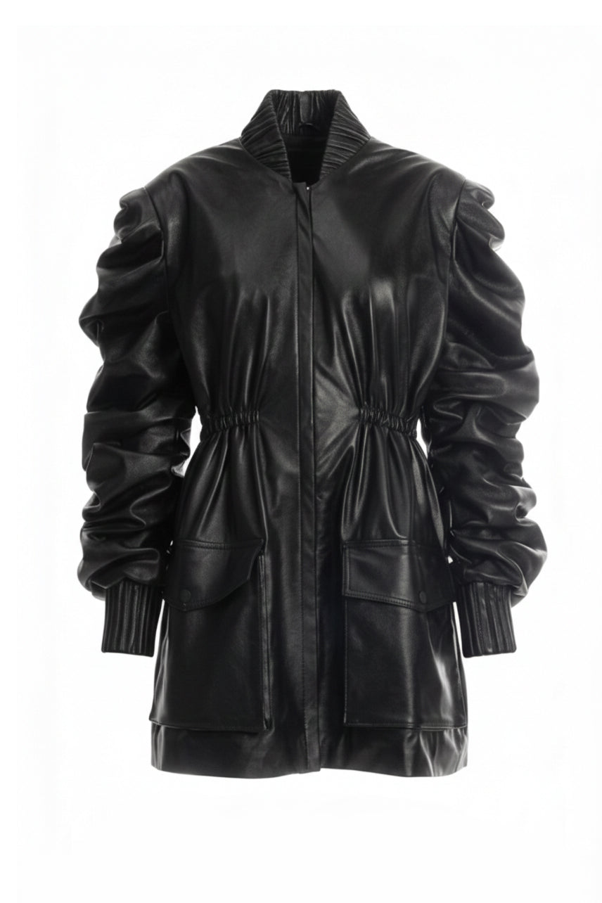 LEATHER MEDUSA PARKA