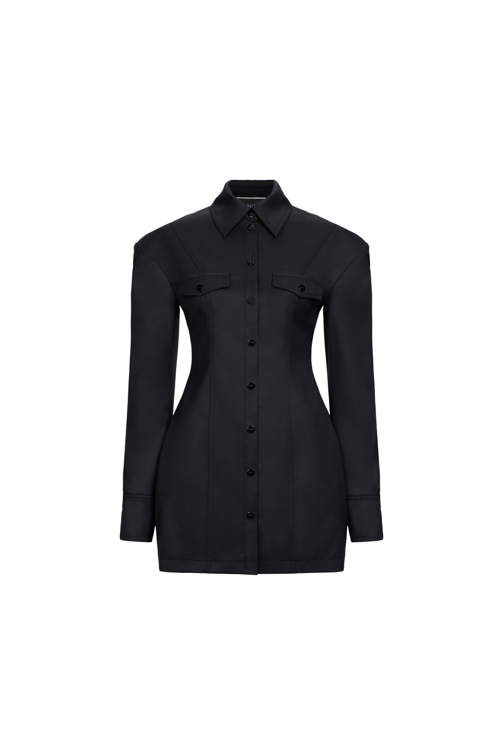 WOOL FALLING SHOULDERS SHIRT-DRESS