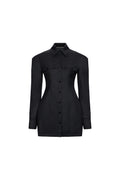 WOOL FALLING SHOULDERS SHIRT-DRESS