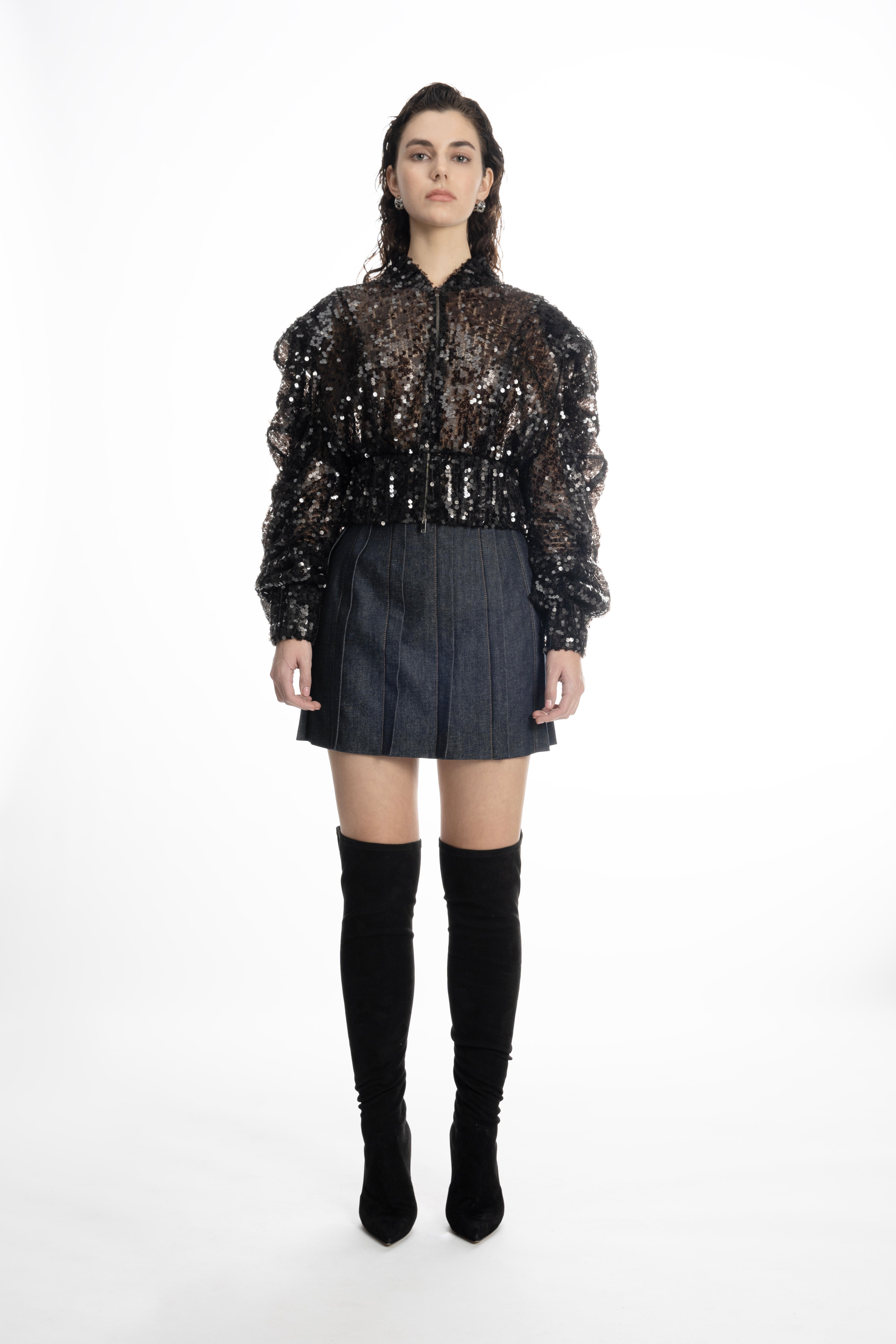 MINI DENIM PLACKET SKIRT