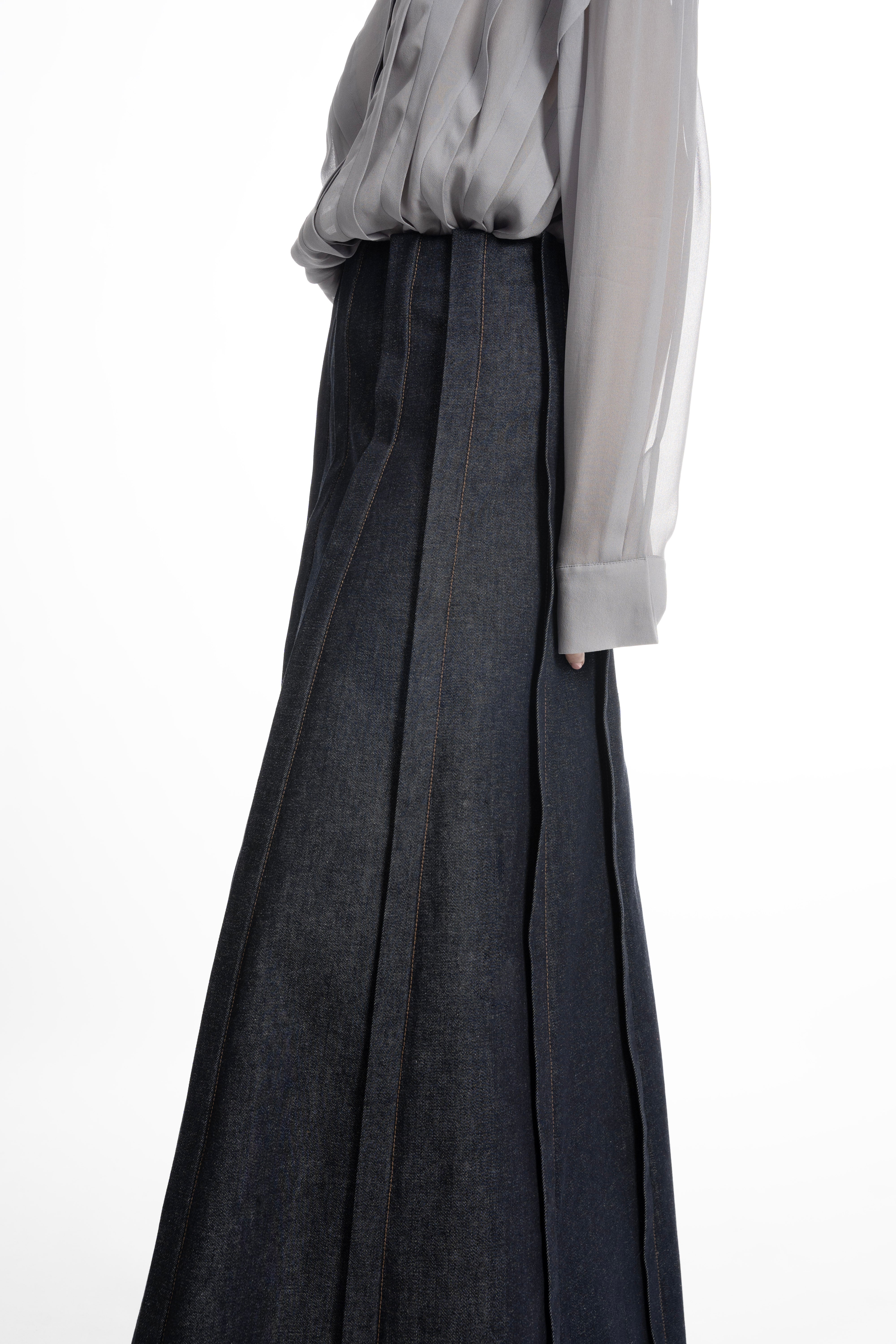 PLACKET DENIM SKIRT