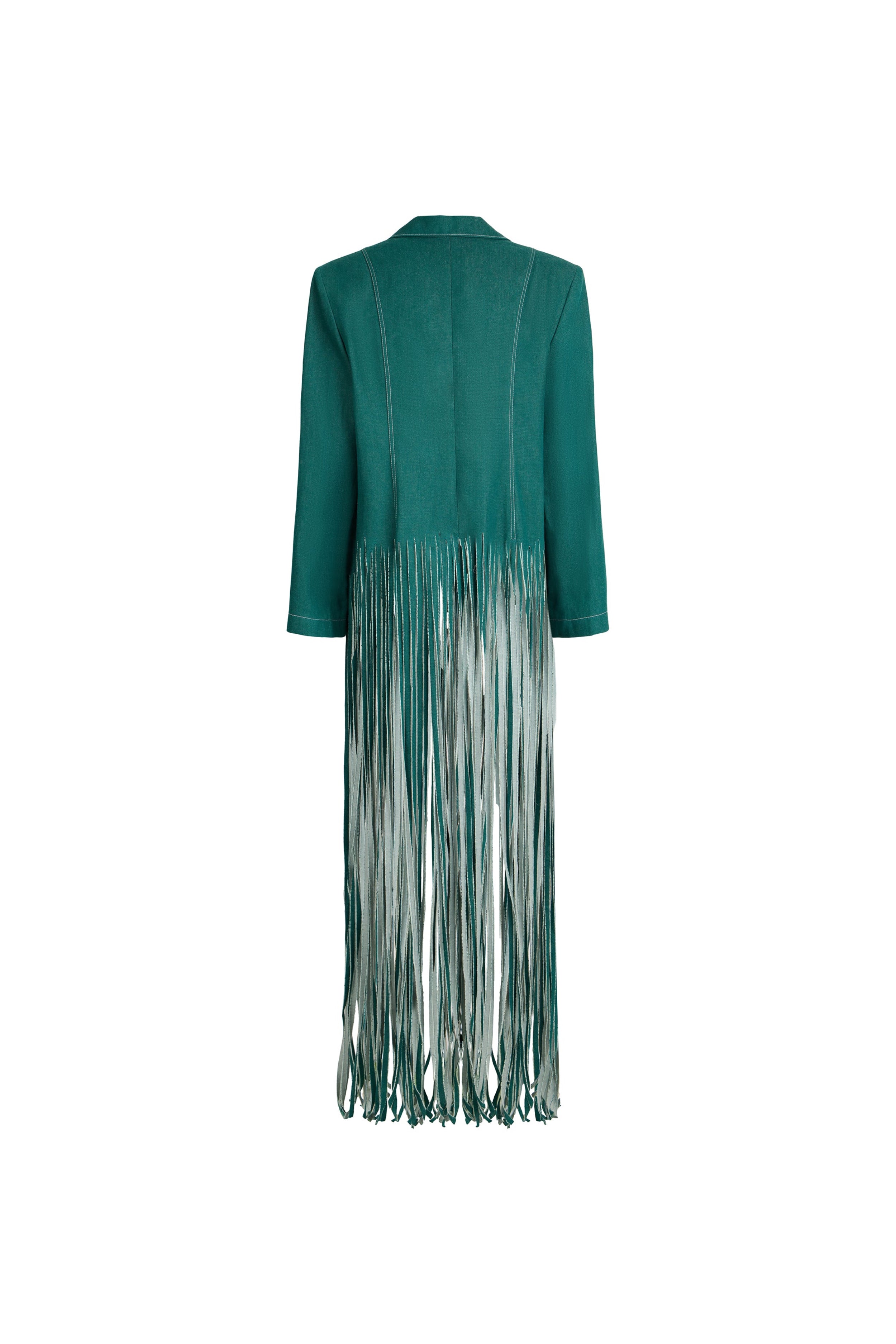CAPPOTTO OVERSIZE IN DENIM CON FRANGE