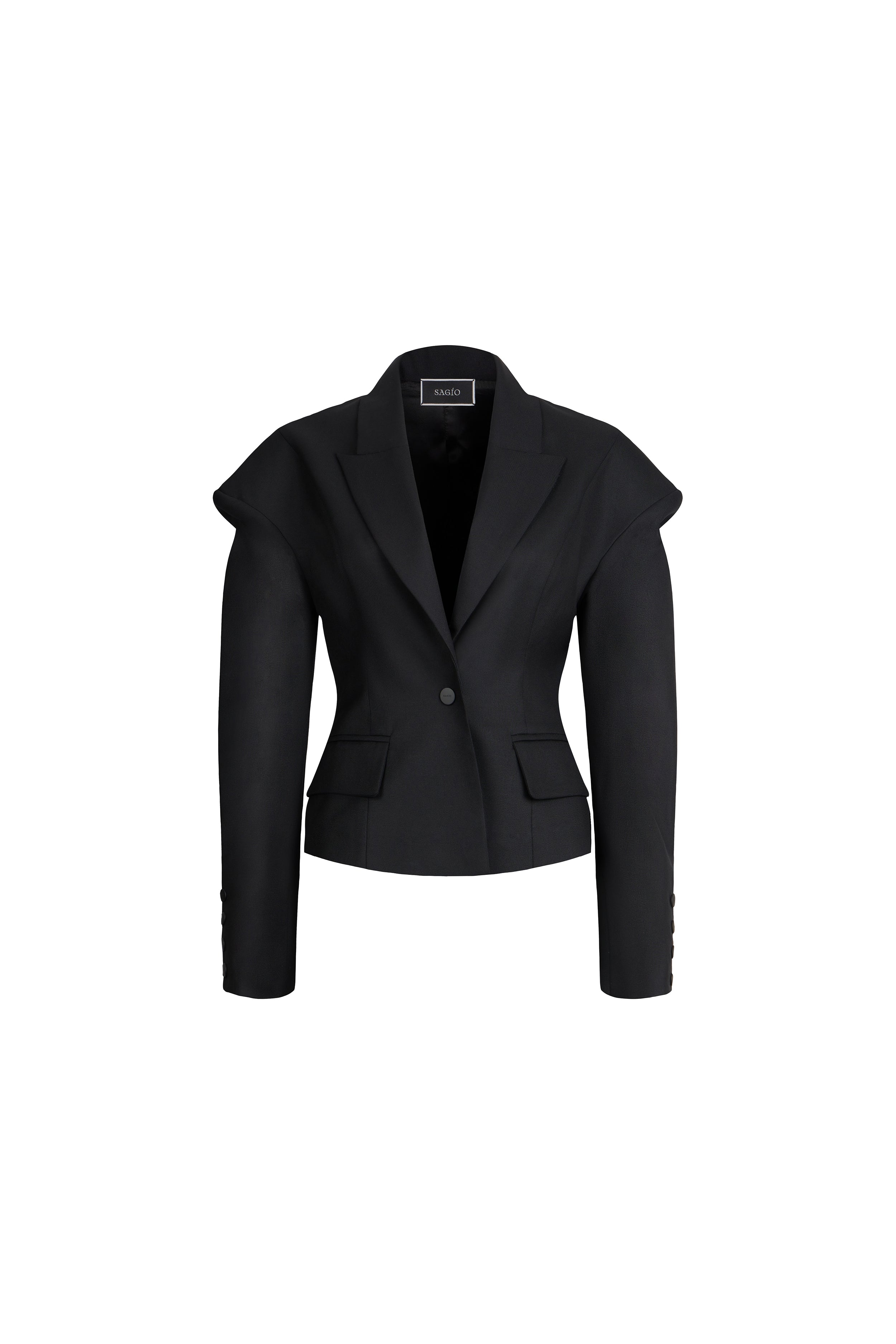 BLAZER CON SPALLE CORTE