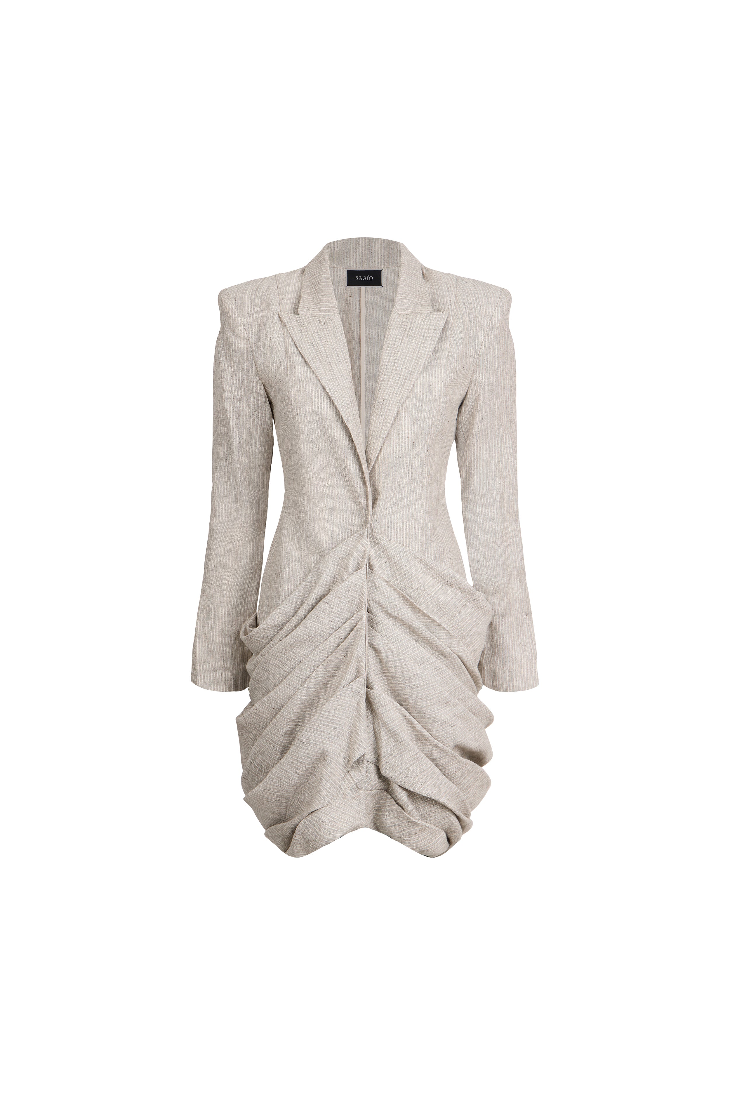 FALLING FOLDS STRIPES DRESS