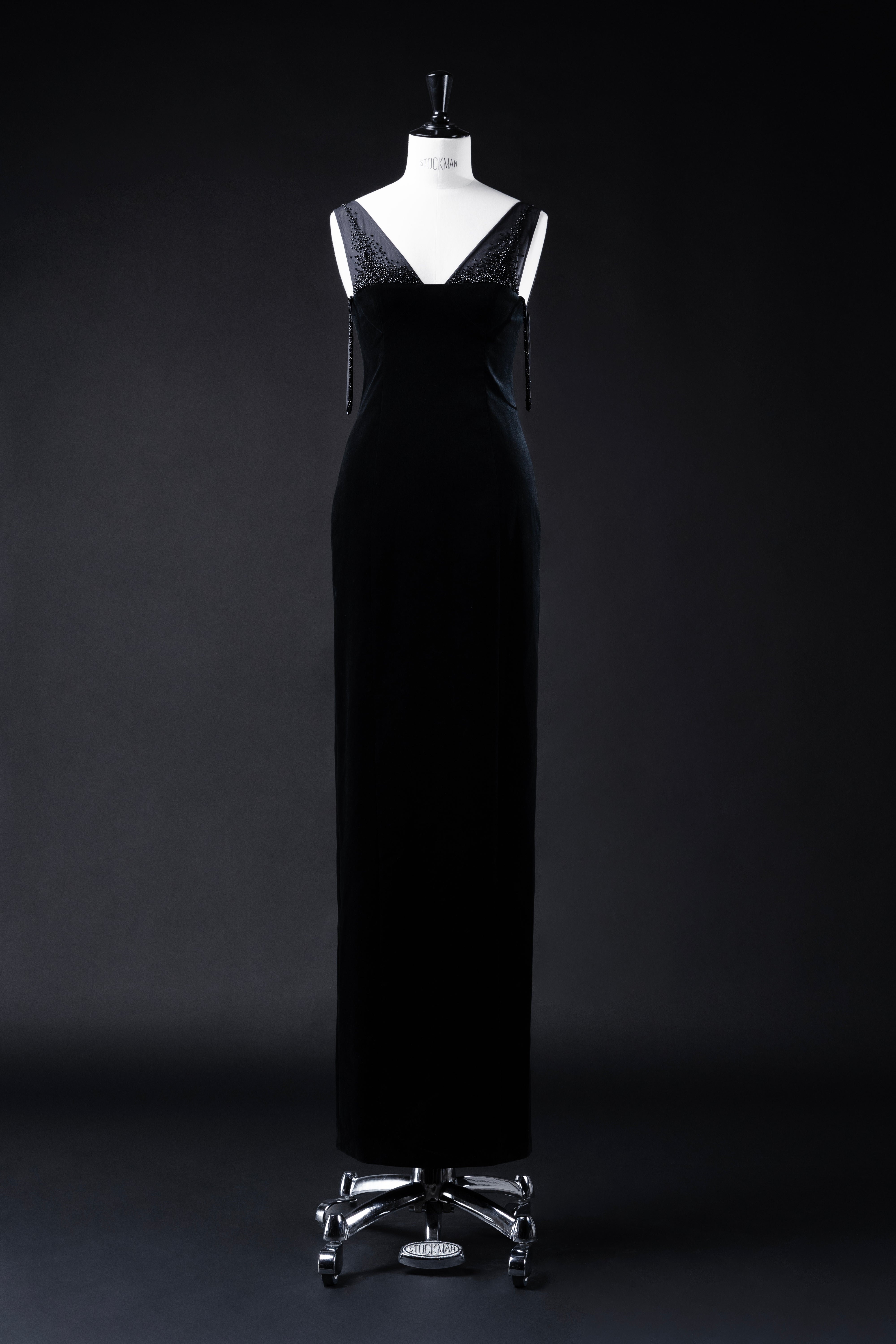 MARLENE VELVET GOWN WITH EMBROIDERY