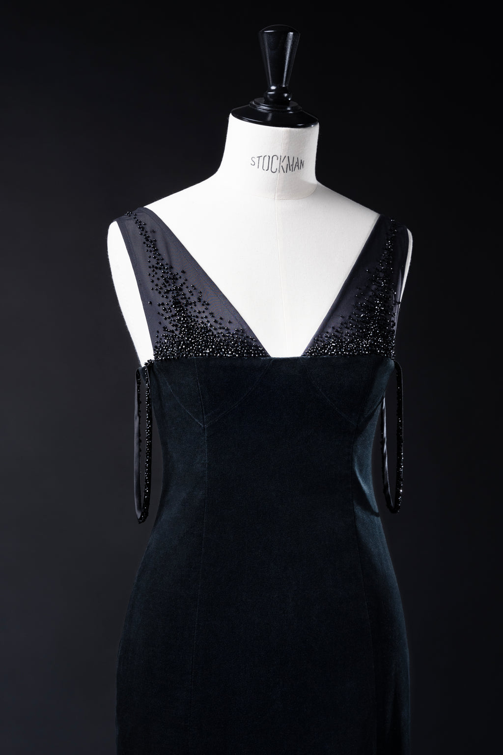 MARLENE VELVET GOWN WITH EMBROIDERY
