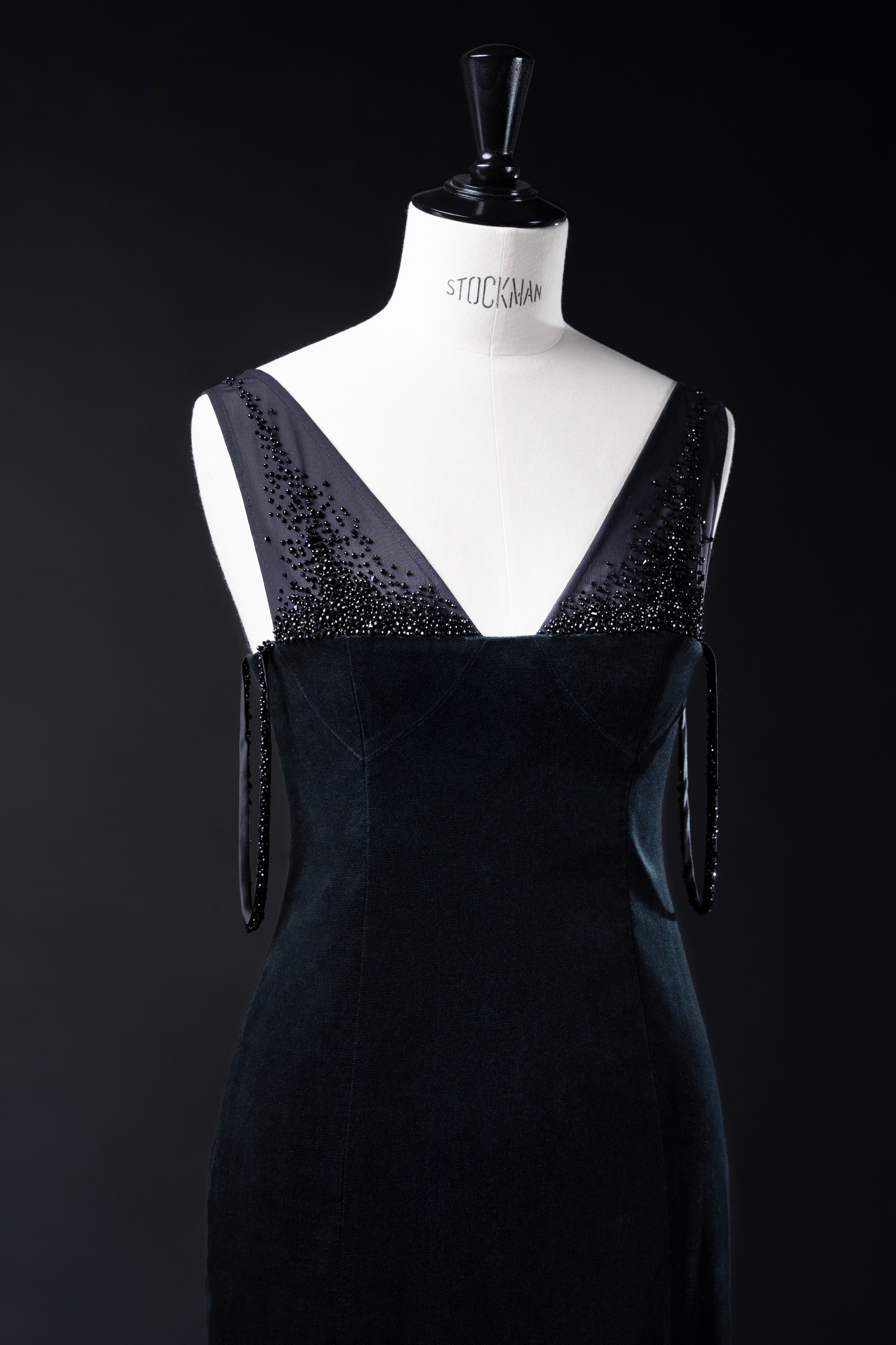 MARLENE VELVET GOWN WITH EMBROIDERY