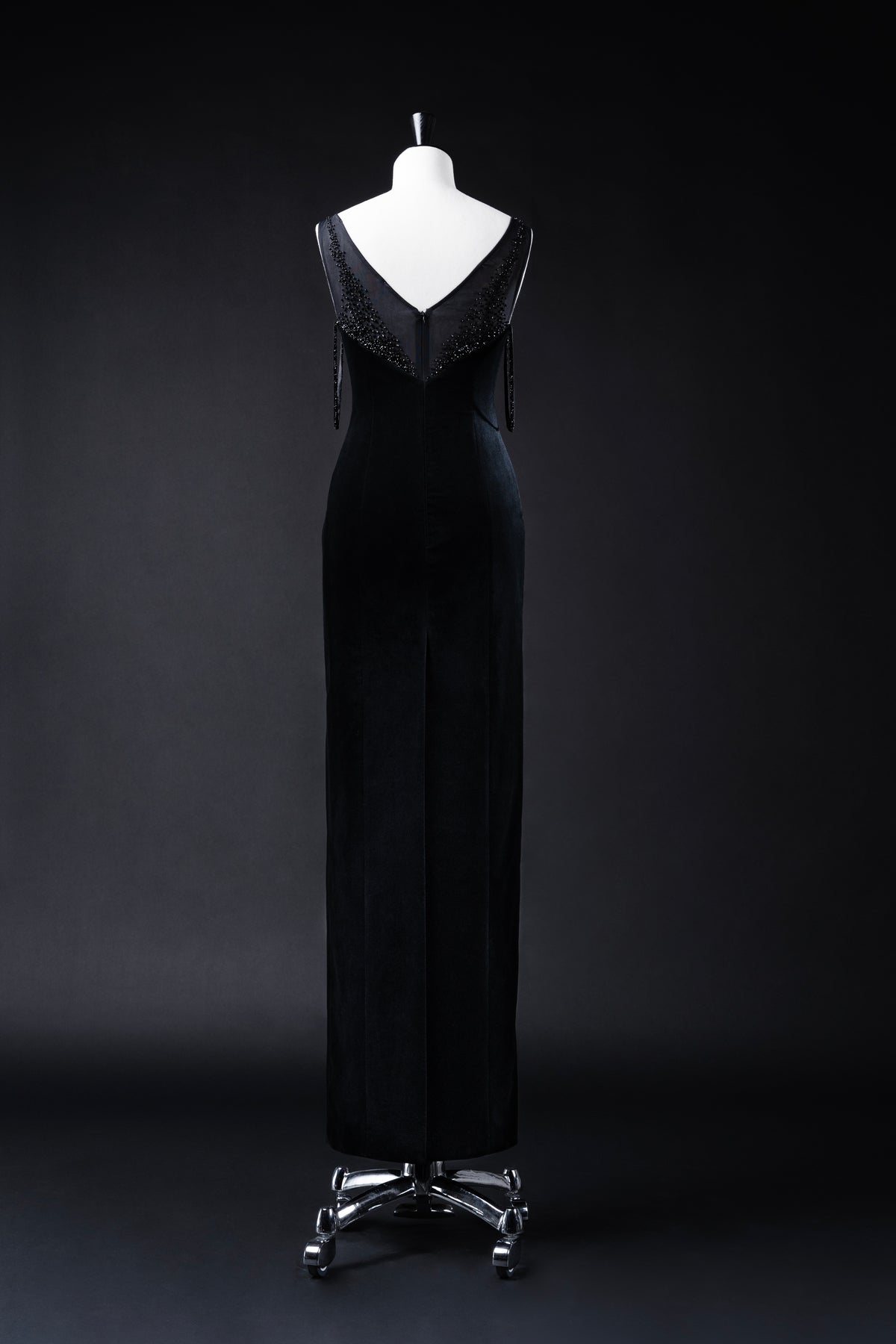 MARLENE VELVET GOWN WITH EMBROIDERY