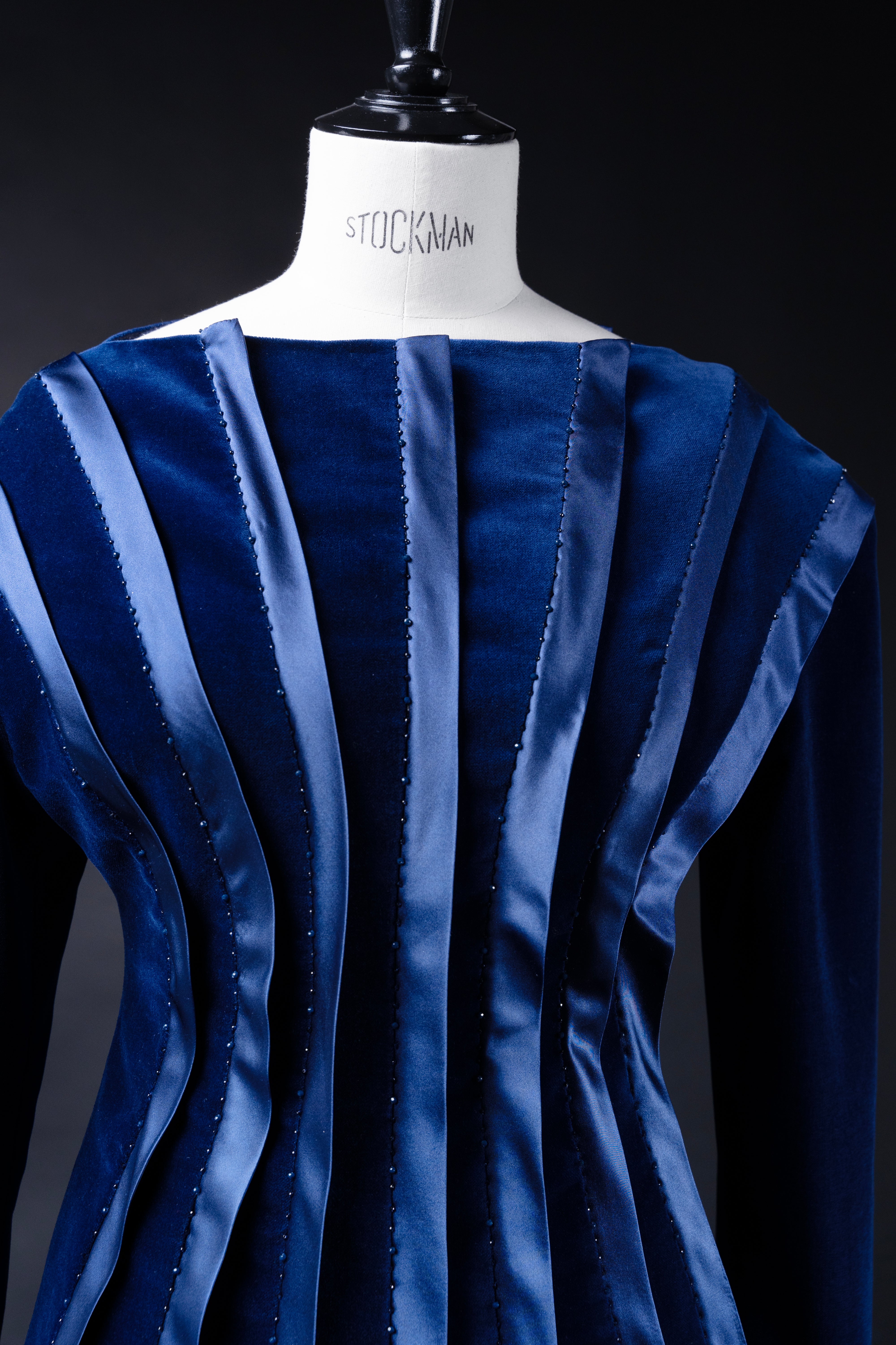 LOUISE PLACKET VELVET MINI DRESS