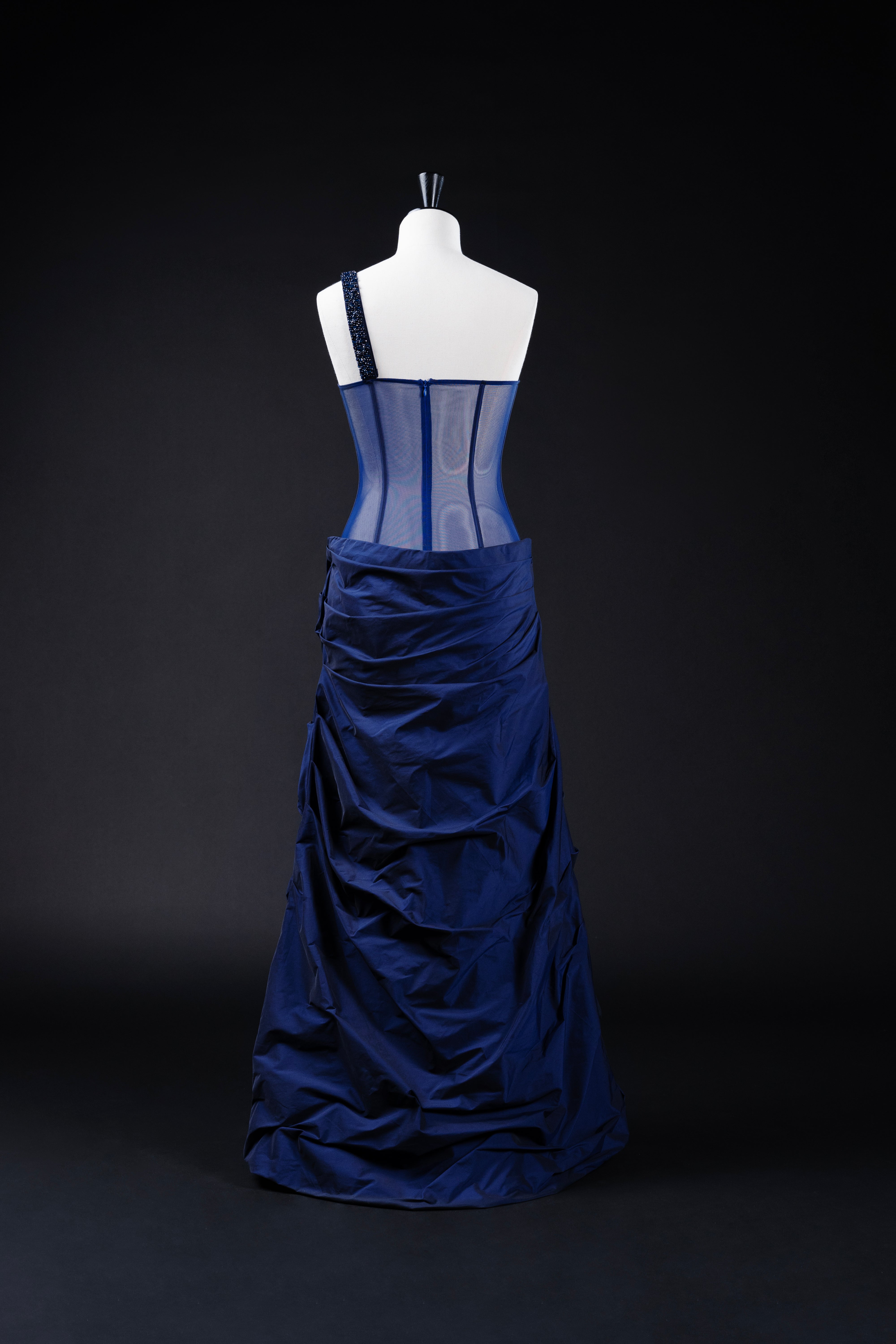 CAROLE EMBELLISHED GOWN WITH SCULPTED DRAPING