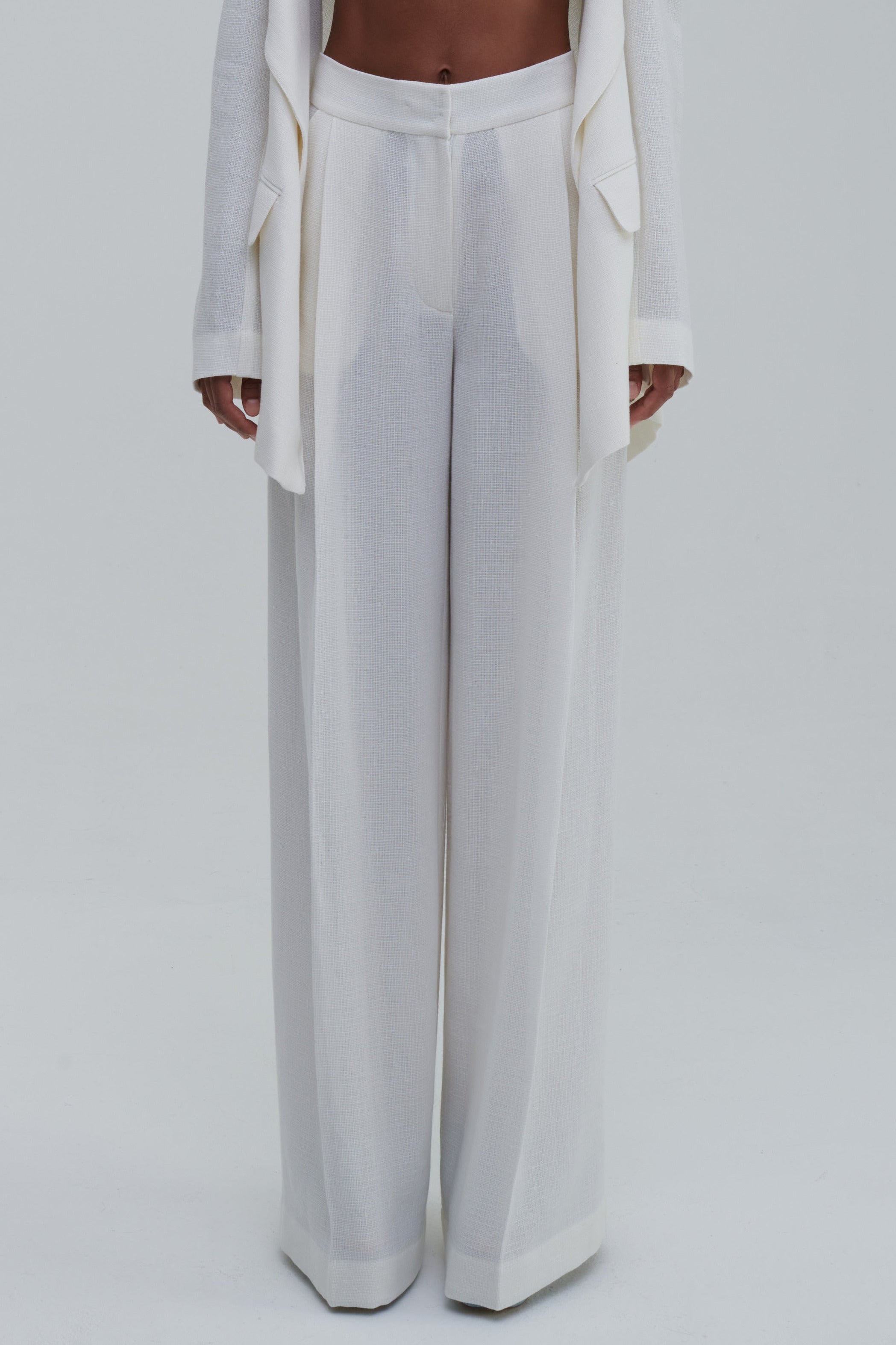 PANTALONI CLASSICI IN TWEED E LINO