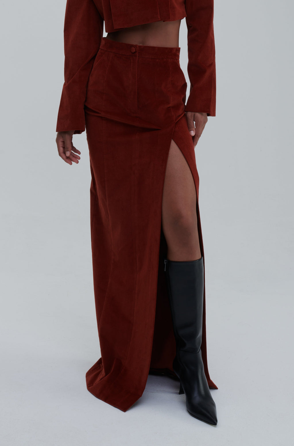 VELVET SLIT SKIRT