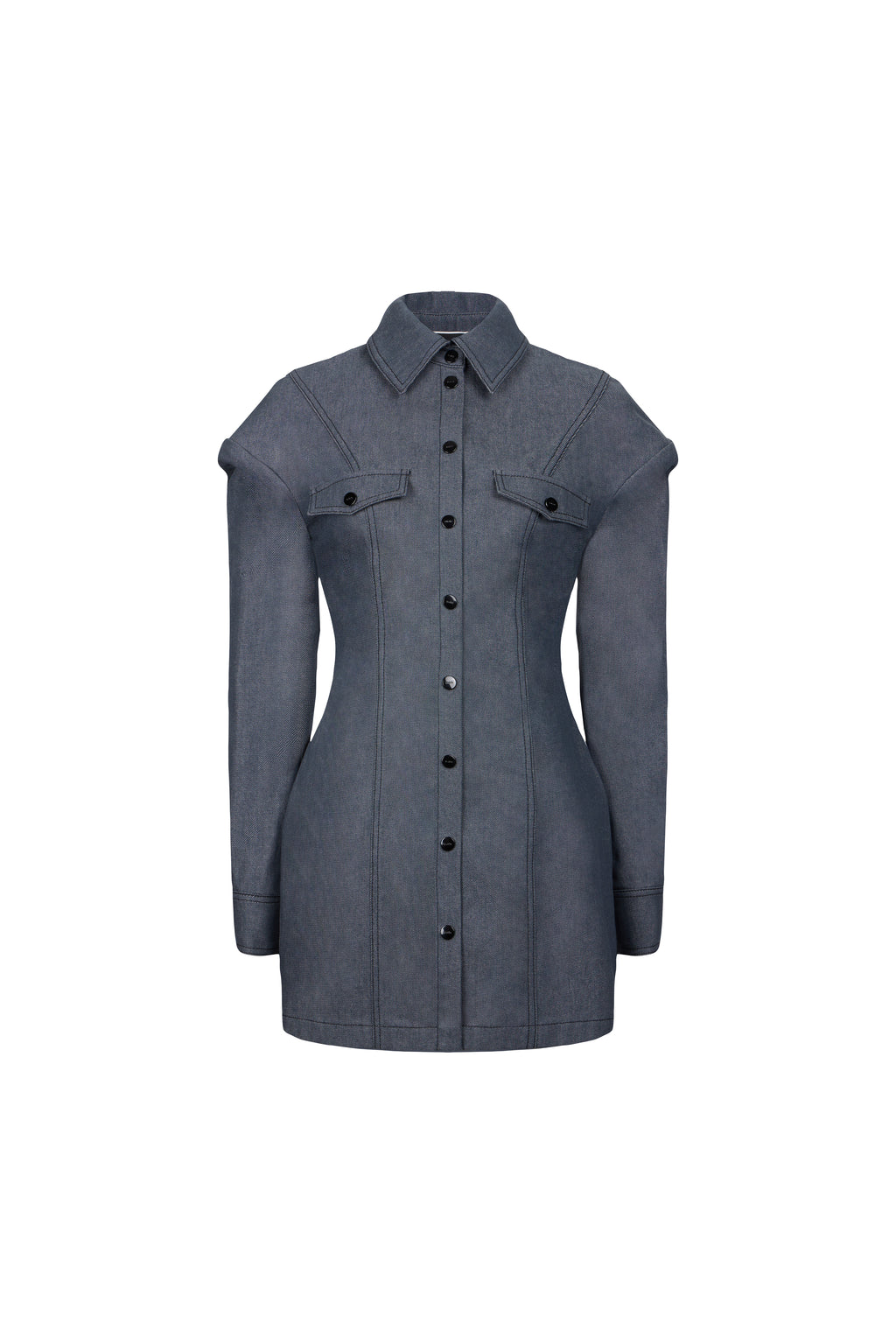 FALLING SHOULDERS SHIRT-DRESS