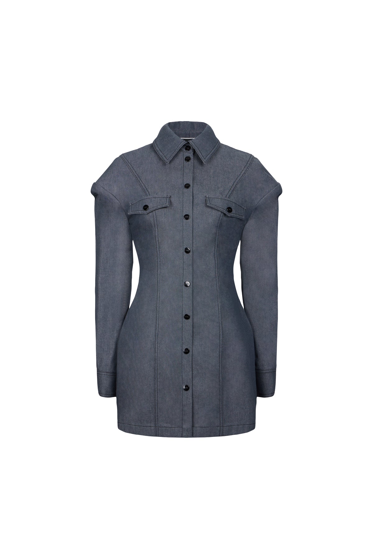 FALLING SHOULDERS SHIRT-DRESS