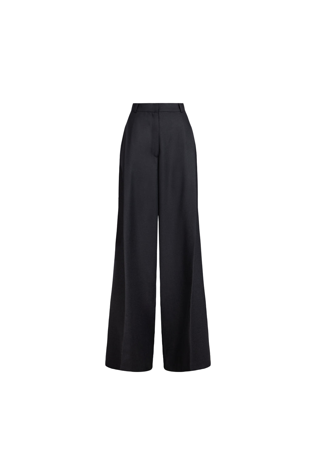 Black wide-leg cropped pants shown on a plain white background.