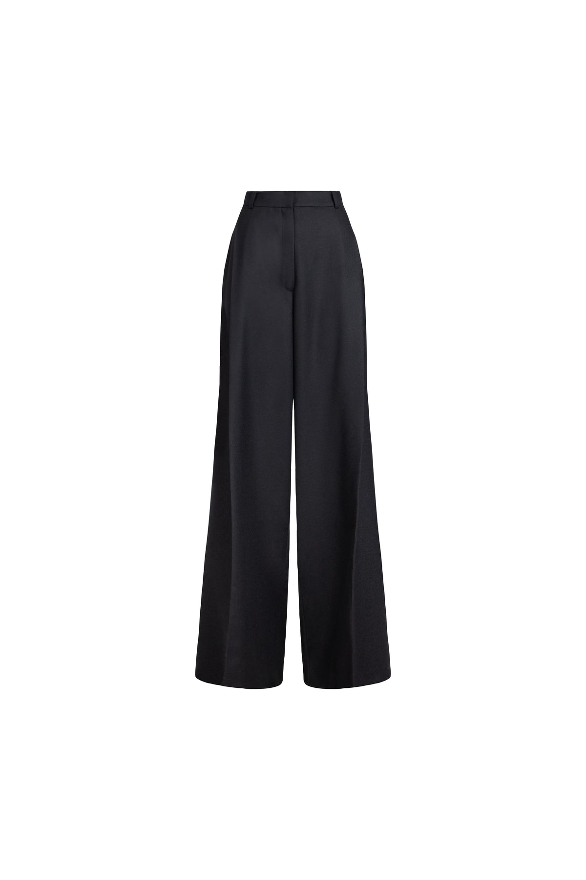 Black wide-leg cropped pants shown on a plain white background.