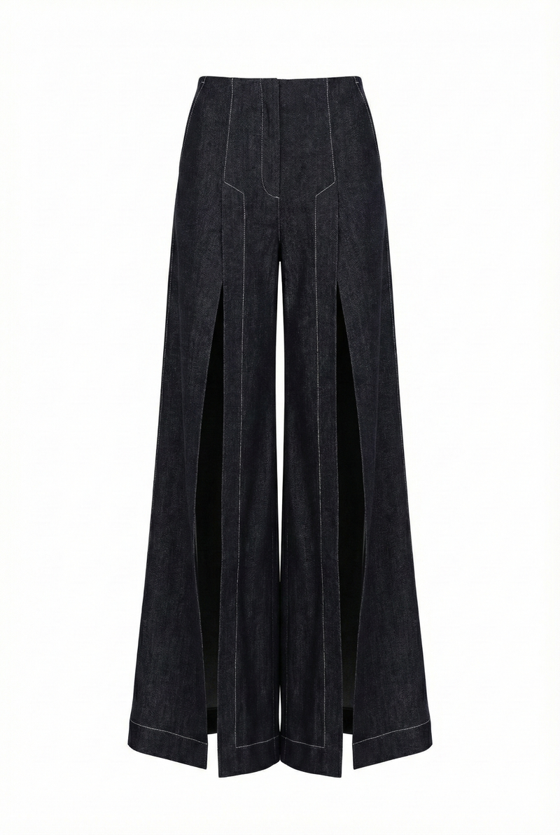 DENIM SLITS TROUSERS
